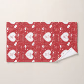 Valentijn Pattern Bath Towel Set - Wit op rood Bad Handdoek (Handdoek)
