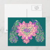 Valentijn Peacock Feestdagenkaart (Voorkant / Achterkant)