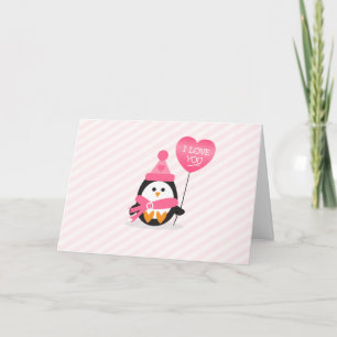 Valentijn Penguin Feestdagen Kaart