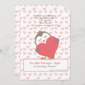 Valentijn Penguin Invitation Kaart (Voorkant / Achterkant)