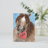 Valentijn Pony Briefkaart Brown (Staand voorkant)