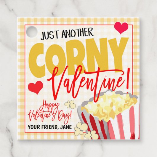 Valentijn Popcorn Gift Label (Voorkant)