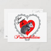 Valentijn Possum Feestdagenkaart (Voorkant / Achterkant)