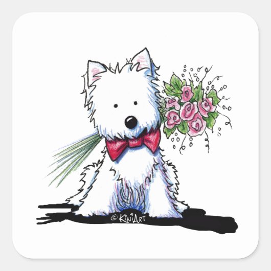 Valentijn Prince Westie Stickers (Voorkant)