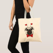 Valentijn Pug Dog Canvas tas (Voorkant (product))