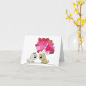 Valentijn Puppies Kaart (Gele Bloem)