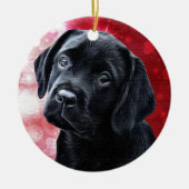 Valentijn Puppy - Black Labrador - Lab Puppy Keramisch Ornament (Voorkant)