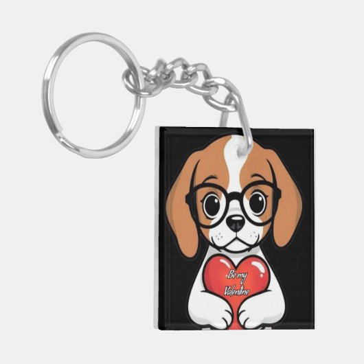 Valentijn Puppy Sleutelhanger (Voorkant Links)