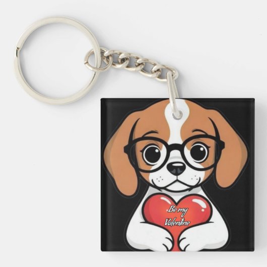Valentijn Puppy Sleutelhanger (Voorkant)