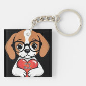 Valentijn Puppy Sleutelhanger (Achterkant)