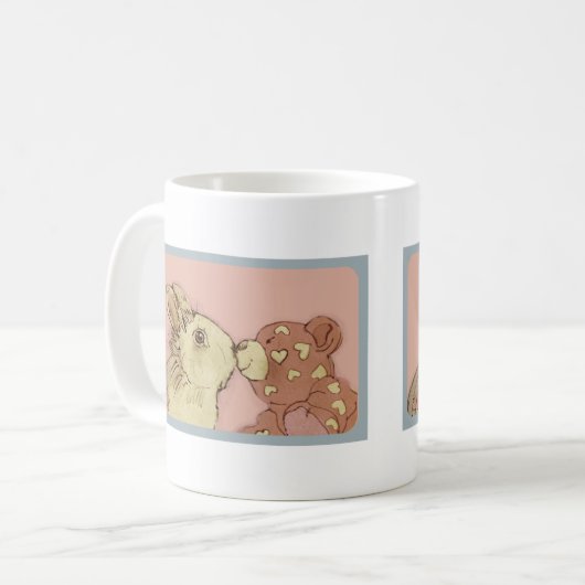 Valentijn Rabbit en Teddy Bear Coffee Mok (Voorkant links)
