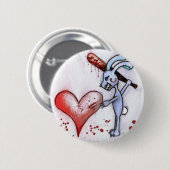 Valentijn Rabbit Ronde Button 5,7 Cm (Voorkant /achterkant)