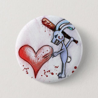 Valentijn Rabbit Ronde Button 5,7 Cm