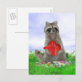 Valentijn Raccoon Bandit Feestdagenkaart (Voorkant / Achterkant)