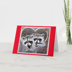 VALENTIJN RACCOONS WENSKAART BEDANKKAART