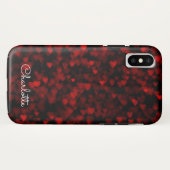 Valentijn Red Bokeh Hearts Case-Mate iPhone Case (Achterkant (horizontaal))