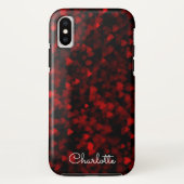 Valentijn Red Bokeh Hearts Case-Mate iPhone Case (Achterkant)