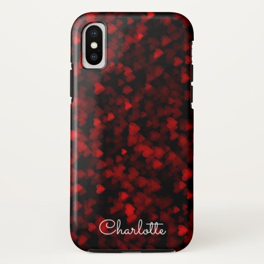 Valentijn Red Bokeh Hearts Case-Mate iPhone Case (Achterkant)