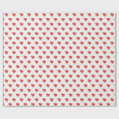 Valentijn Red Heart Pattern Cadeaupapier (Vlak)