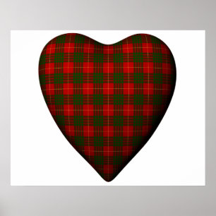 Valentijn Red Heart Scottish Cameron Tartan Poster