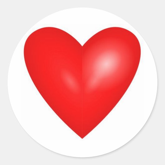 Valentijn Red Heart Wedding Ronde Sticker (Voorkant)