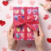 Valentijn Red Heartful Pattern Inpakpapier Vel