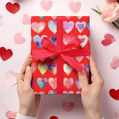 Valentijn Red Heartful Pattern Inpakpapier Vel