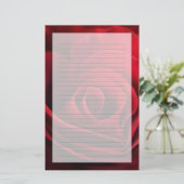 Valentijn Red Rose Briefpapier (Staand voorkant)