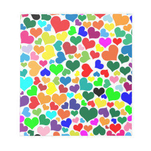 valentijn regenboogharten notitieblok