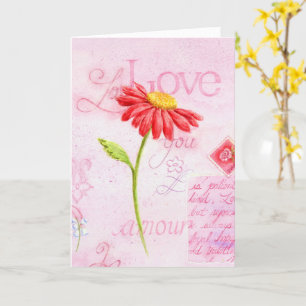 Valentijn Religious Red Daisy Wenskaart Kaart