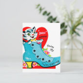 Valentijn retro Feestdagenkaart (Staand voorkant)