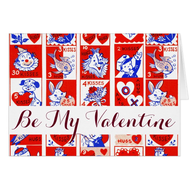 Valentijn Retro Liefde Knuffels Schattige Patroon (Voorkant Horizontaal)