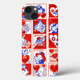 Valentijn Retro Liefde Knuffels Schattige Patroon iPhone 13 Hoesje