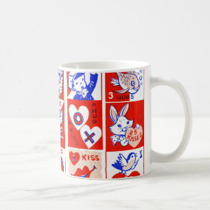 Valentijn Retro Liefde Knuffels Schattige Patroon Koffiemok