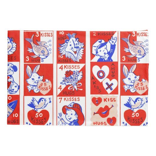 Valentijn Retro Liefde Knuffels Schattige Patroon Kussensloop (Achterkant)