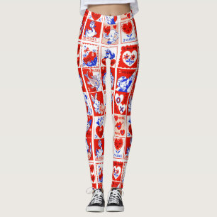 Valentijn Retro Liefde Knuffels Schattige Patroon Leggings