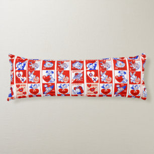 Valentijn Retro Liefde Knuffels Schattige Patroon Lichaamskussen