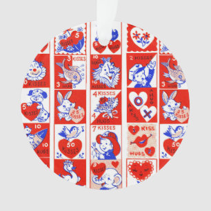 Valentijn Retro Liefde Knuffels Schattige Patroon Ornament