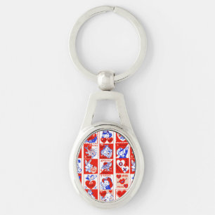 Valentijn Retro Liefde Knuffels Schattige Patroon Sleutelhanger