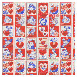 Valentijn Retro Liefde Knuffels Schattige Patroon Stof