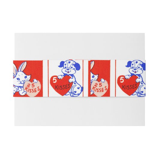 Valentijn Retro Liefde Knuffels Schattige Patroon Uitnodigingen Wikkel (Achterkant Voorbeeld)