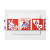 Valentijn Retro Liefde Knuffels Schattige Patroon Uitnodigingen Wikkel (Voorkant Voorbeeld)