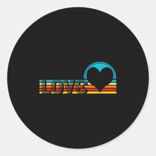 Valentijn Retro Liefde Regenboog Hart Ronde Sticker