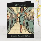 VALENTIJN RETRO OPKLAPBARE KAART UIT DE JAREN 50 (Gele Bloem)