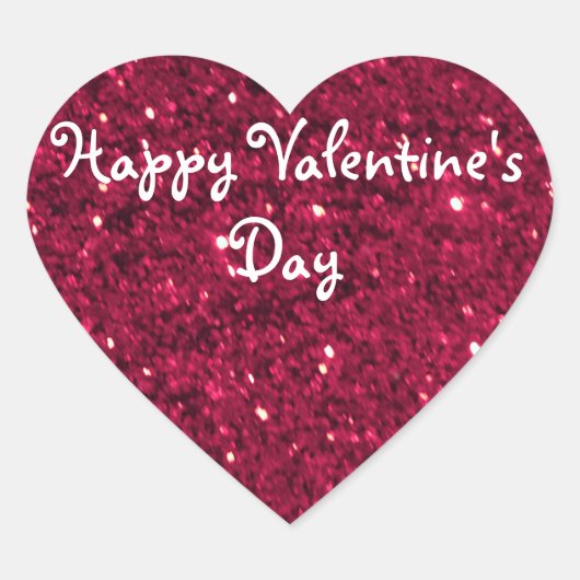 Valentijn rode glitter hart sticker (Voorkant)