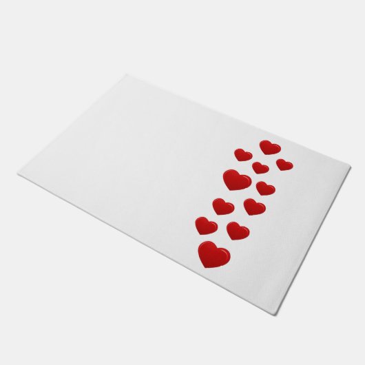 valentijn rode harten deurmat (Schuin)