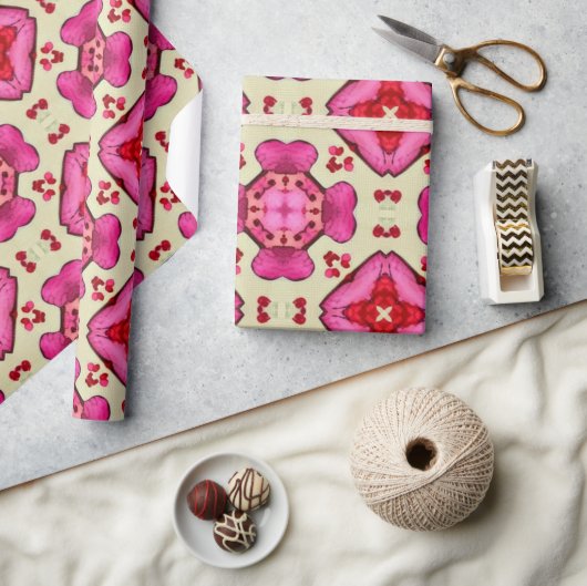 Valentijn rode harten romance abstract patroon 19 cadeaupapier (Crafts)