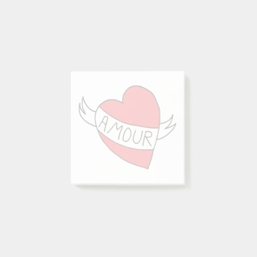Valentijn Romantic Amour Retro Love Heart Post-it® Notes (Voorkant)