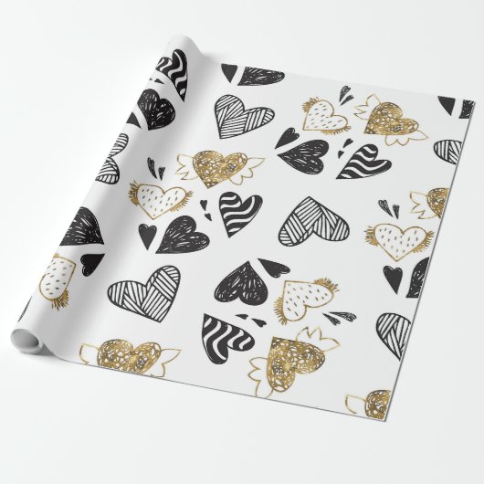 Valentijn Romantic Love Seamless Pattern (2) Cadeaupapier (Uitgerold)
