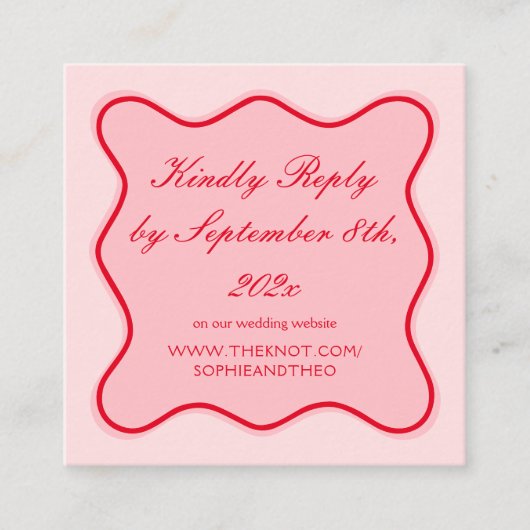 Valentijn rood en roze bruiloft RSVP Qr Code Informatiekaartje (Voorkant)